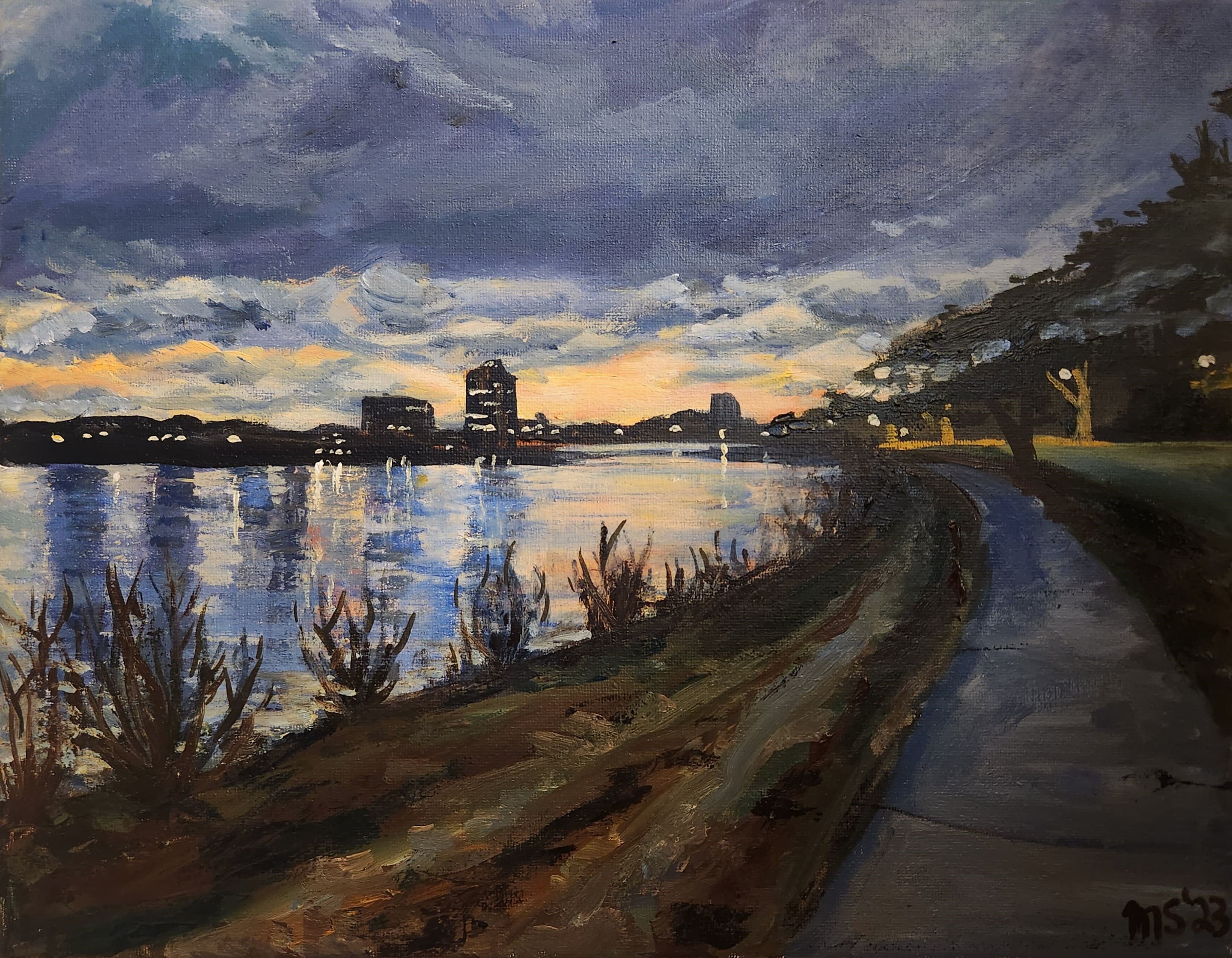 Charles River Sunset, Fine Art Print, 8"x10"