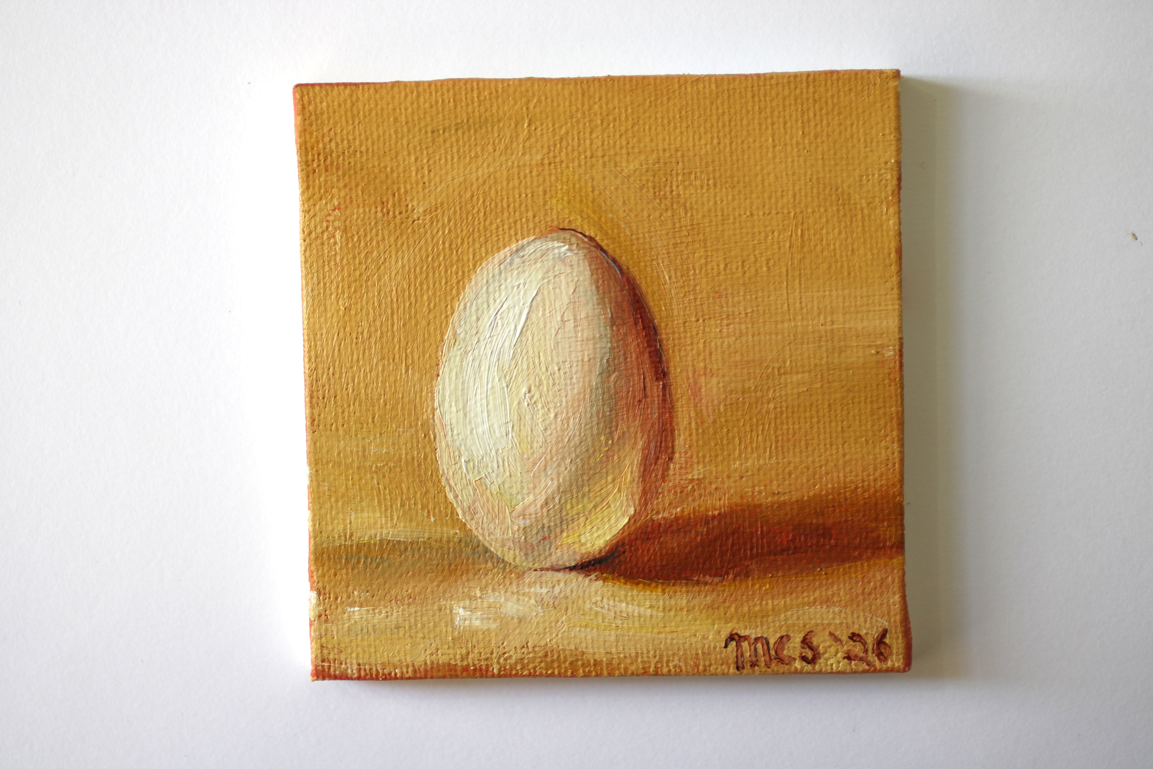 Egg, Oil on canvas, 4" x 4"