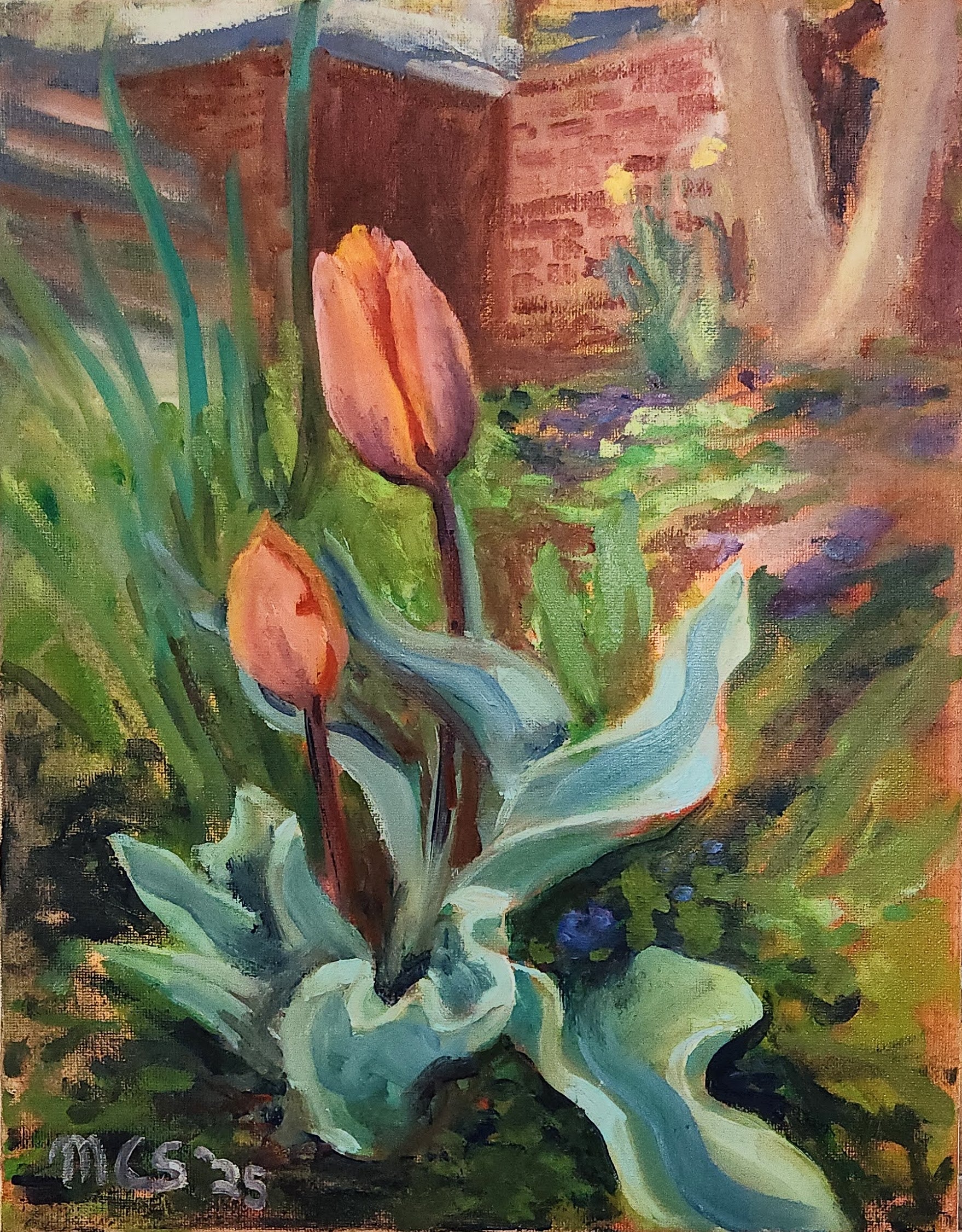 Tulips, Original Oil Painting, 11"x14"