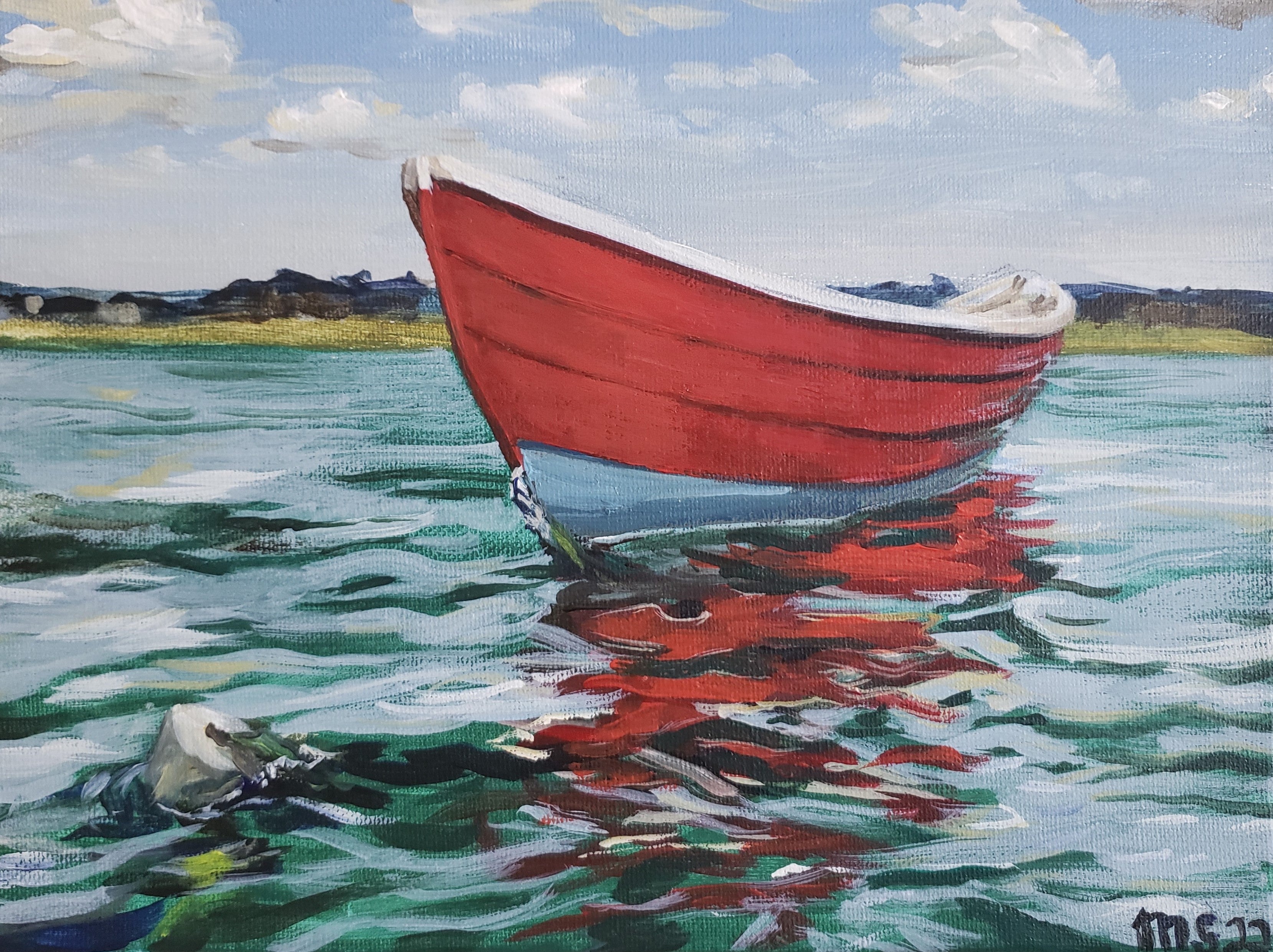 The Red Dory, Fine Art Print, 8"x10"