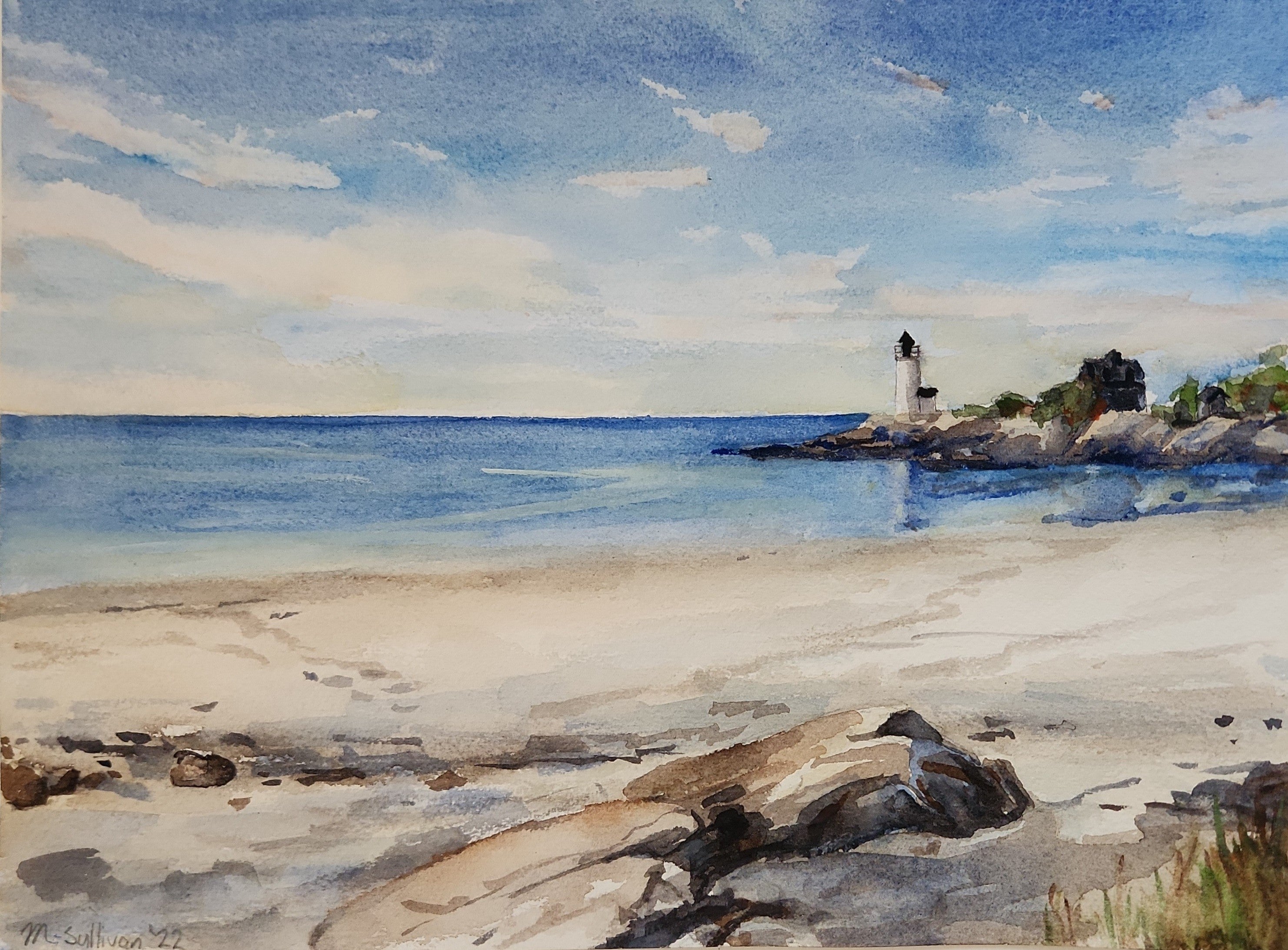 Lighthouse Beach, Fine Art Print, 8"x10"